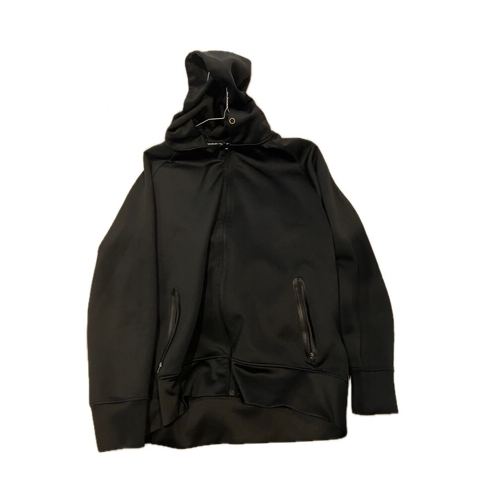 Members Only Sport Black Full Zip Up Hoodie Mens Large